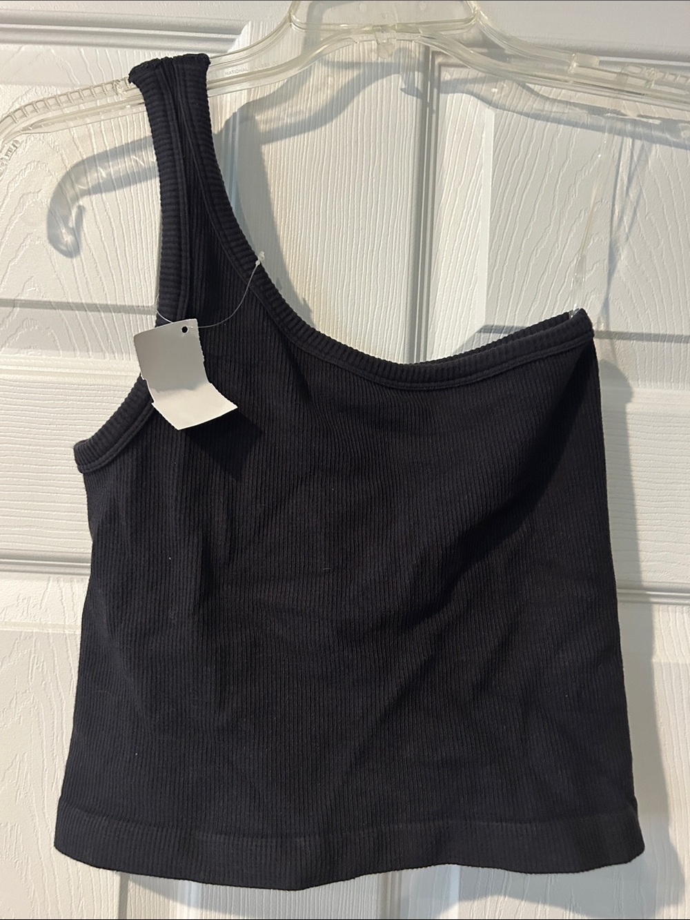 By Together Black One-Shoulder Ribbed Tank